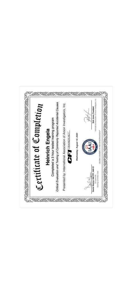 Forensic Fire Investigations Certificate